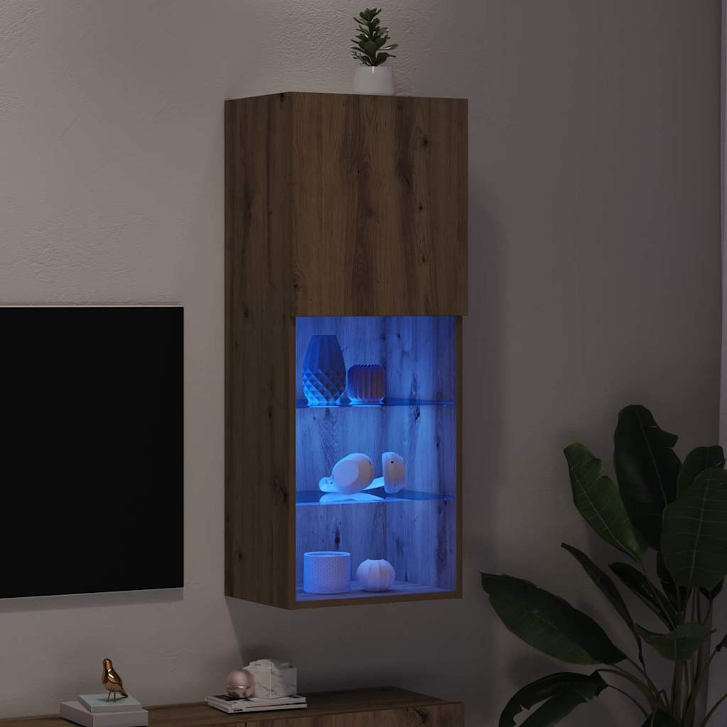 Wall-mounted TV Cabinet Artisan oak 40.5 x 30 x 102 cm